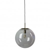 Oriel Lighting-Newton.40 Matt Black & Brushed Brass and Clear Glass Pendant